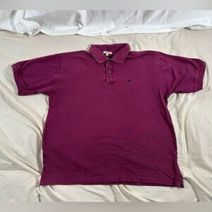 Burberry London Burgundy Wine Polo Short Sleeve Retro Y2K Medium Vintage